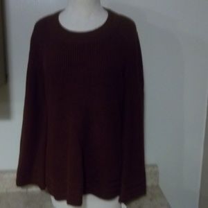 NWT STYLE & CO BOXY PET LG SCARLET WINE SWEATER